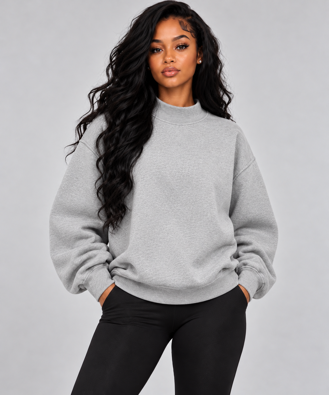 ORVAYNE Essential Fleece Mock-Neck Sweatshirt