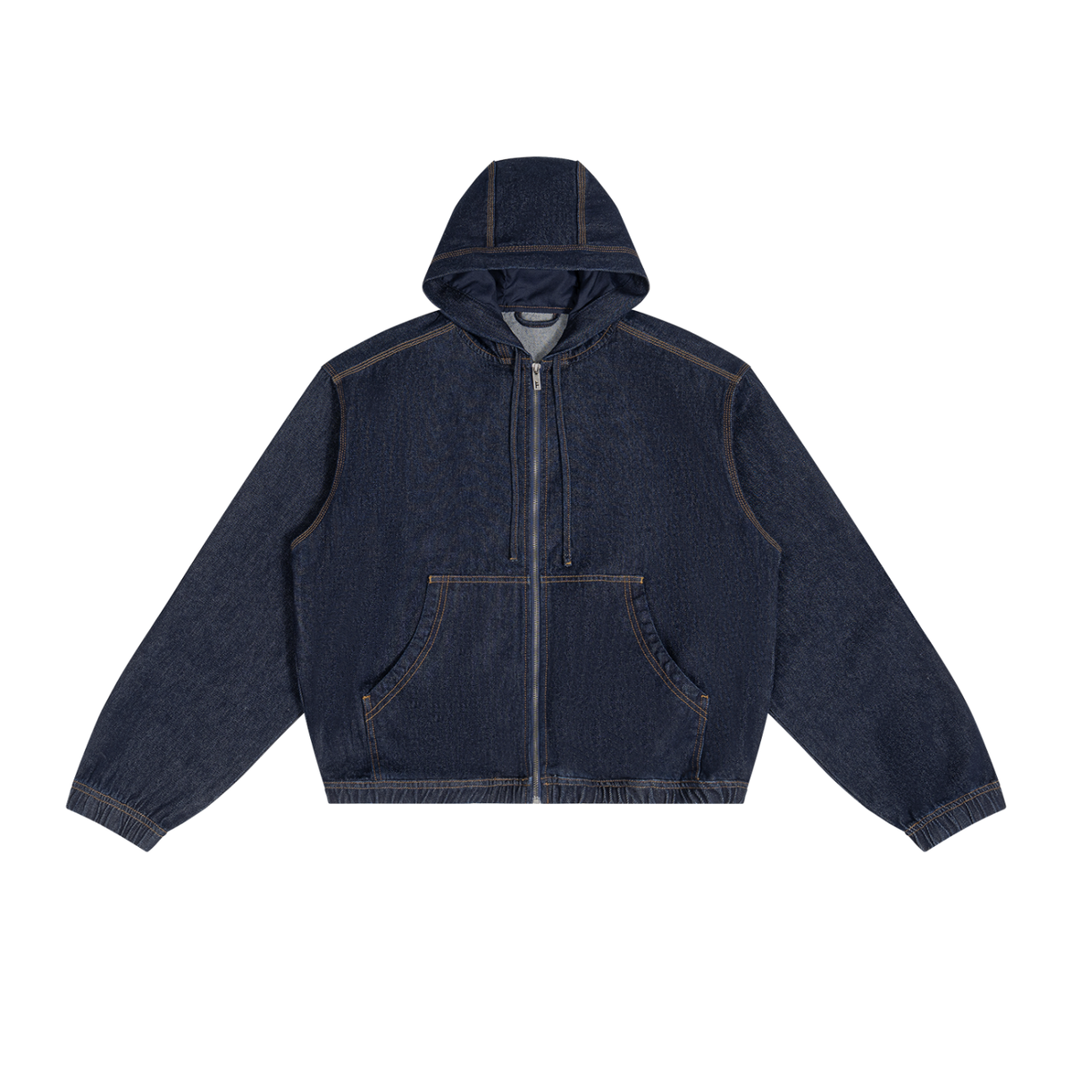 ORVAYNE Men’s Boxy Vintage Wash Hooded Denim Jacket