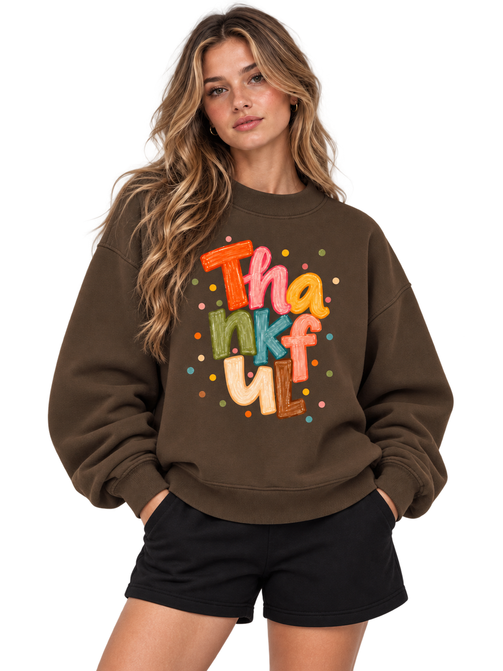 ORVAYNE Thankful Essential Fleece Crew Sweatshirt