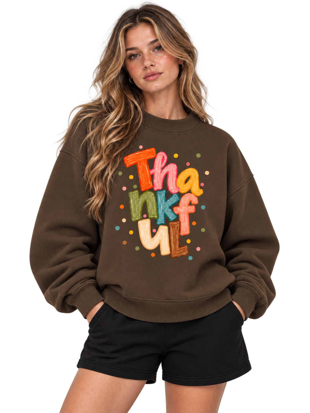 ORVAYNE Thankful Essential Fleece Crew Sweatshirt