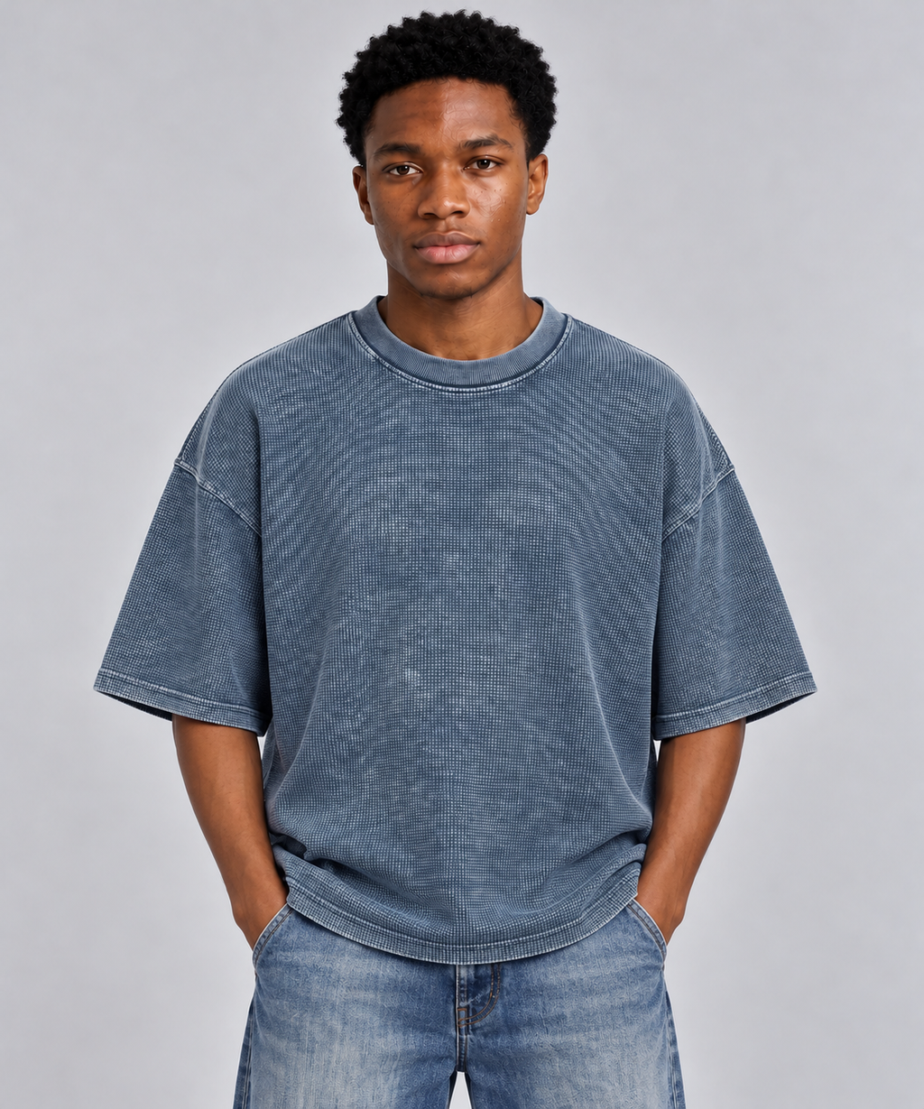 ORVAYNE Textured Waffle Washed Boxy T-Shirt