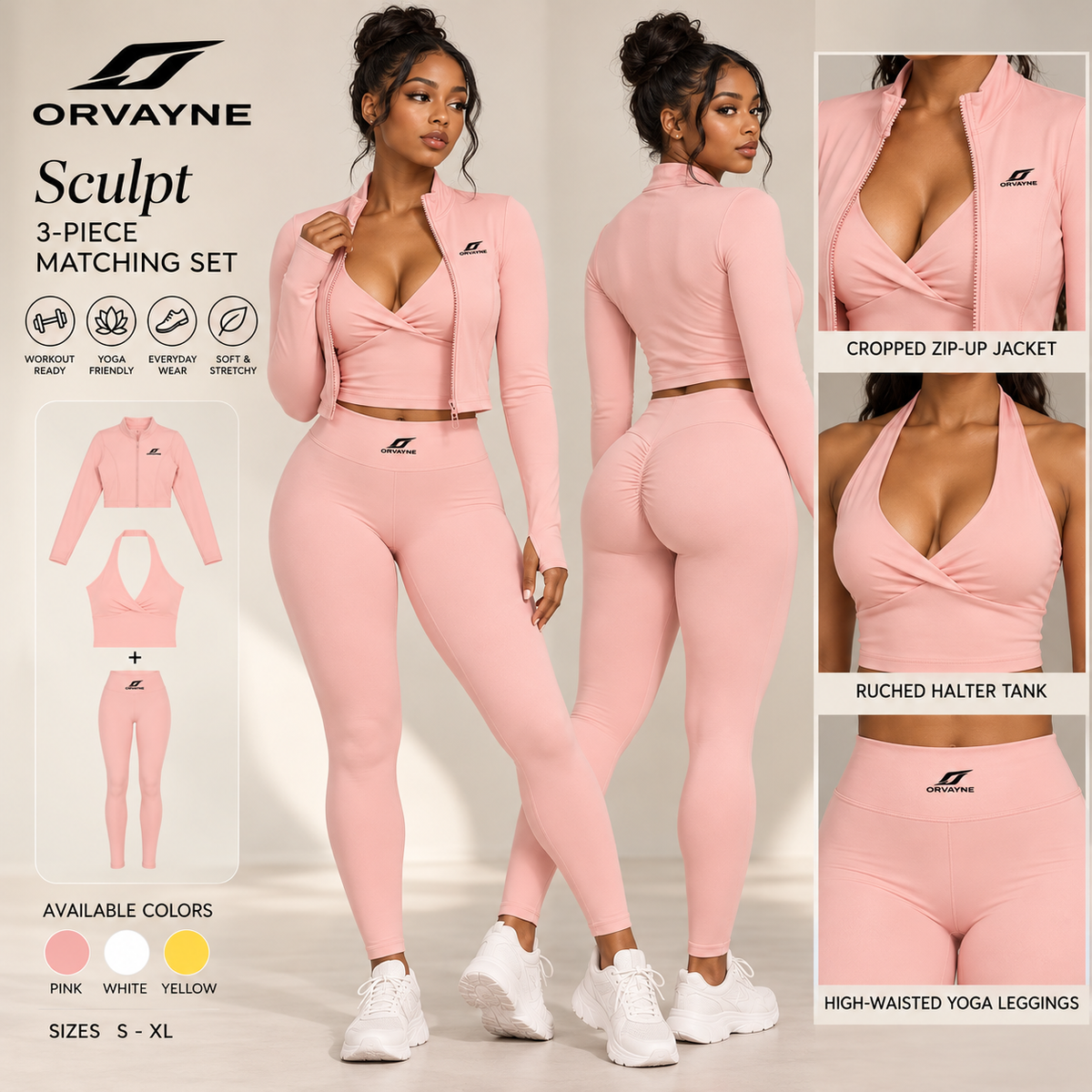 ORVAYNE Sculpt Ruched Halter Tank
