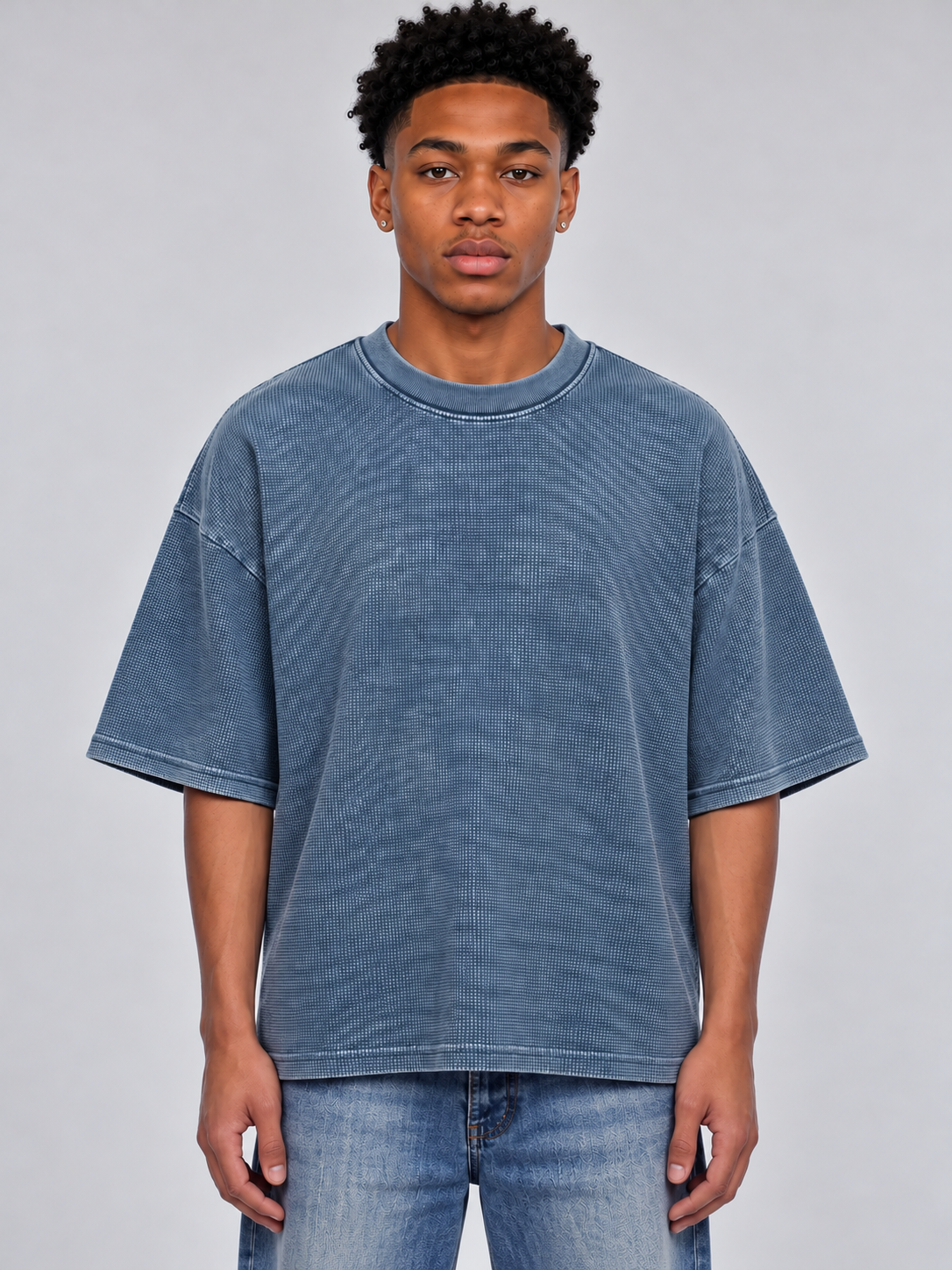 ORVAYNE Textured Waffle Washed Boxy T-Shirt