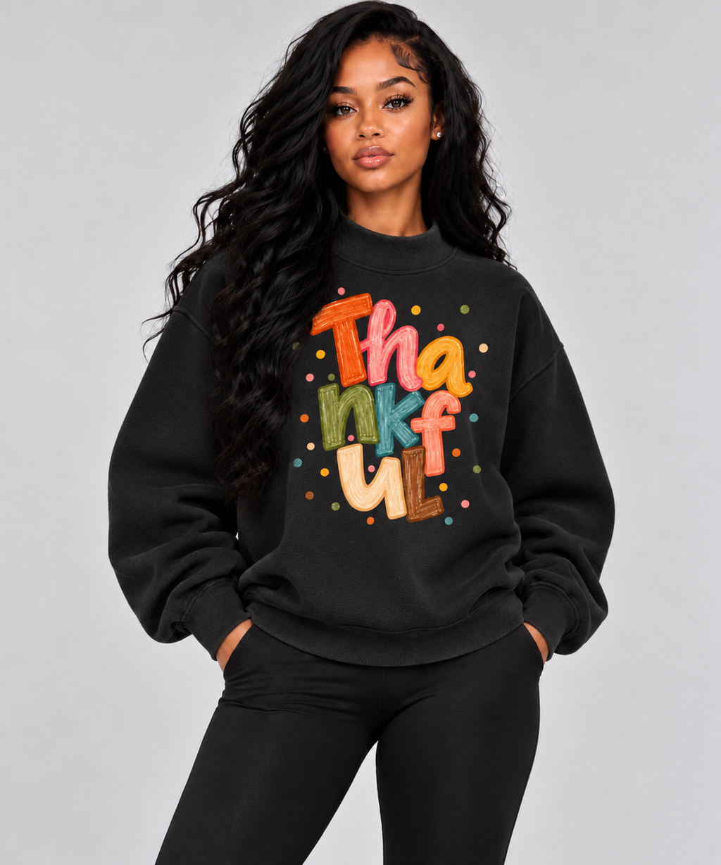 ORVAYNE Thankful Essential Fleece Crew Sweatshirt