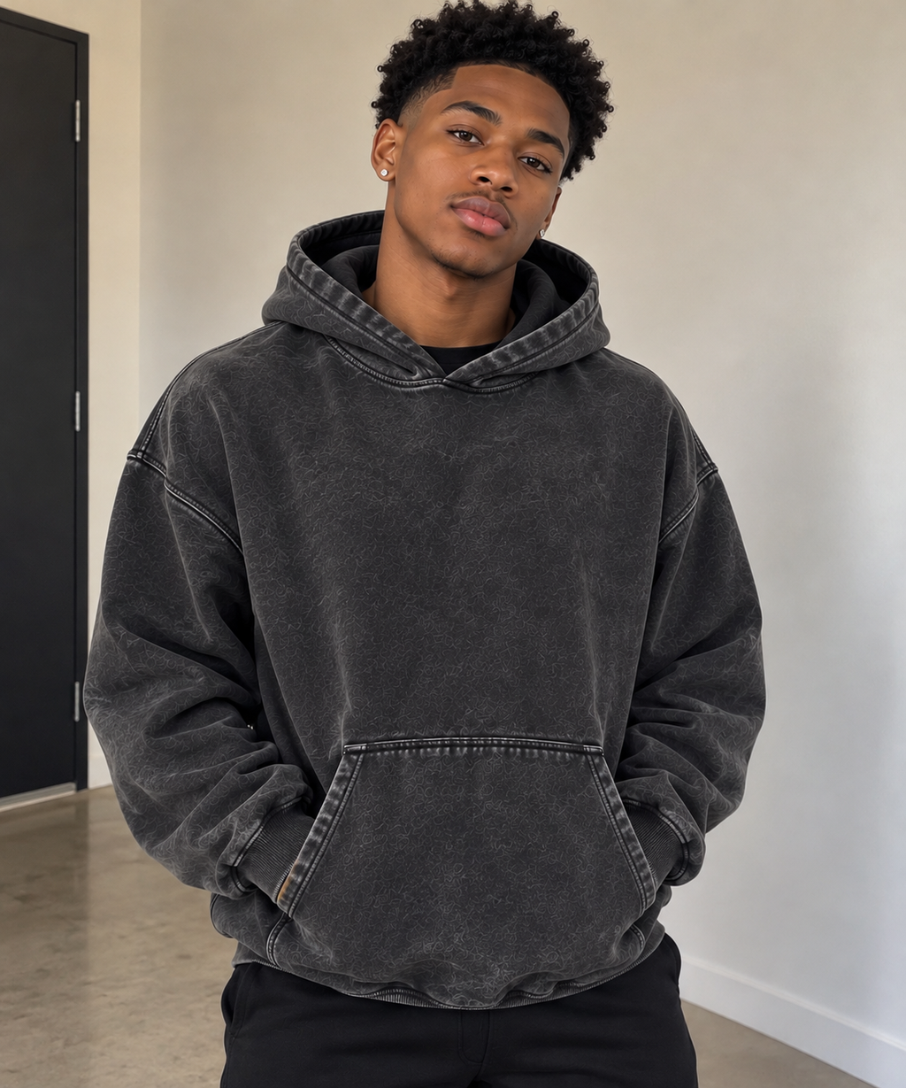 ORVAYNE Snow Wash Oversized Fleece Hoodie