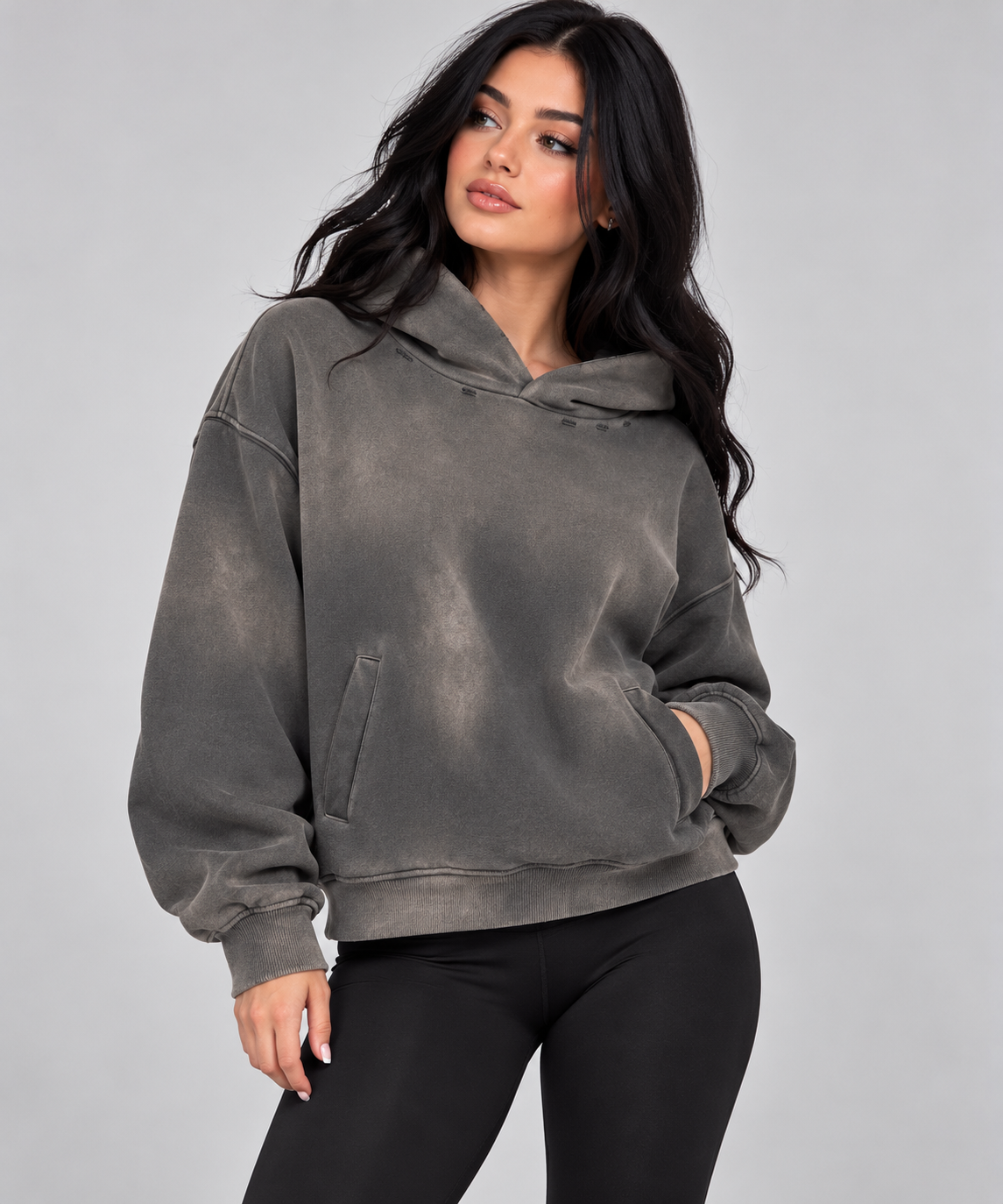 ORVAYNE Sunfade Distressed Boxy Hoodie – Unisex