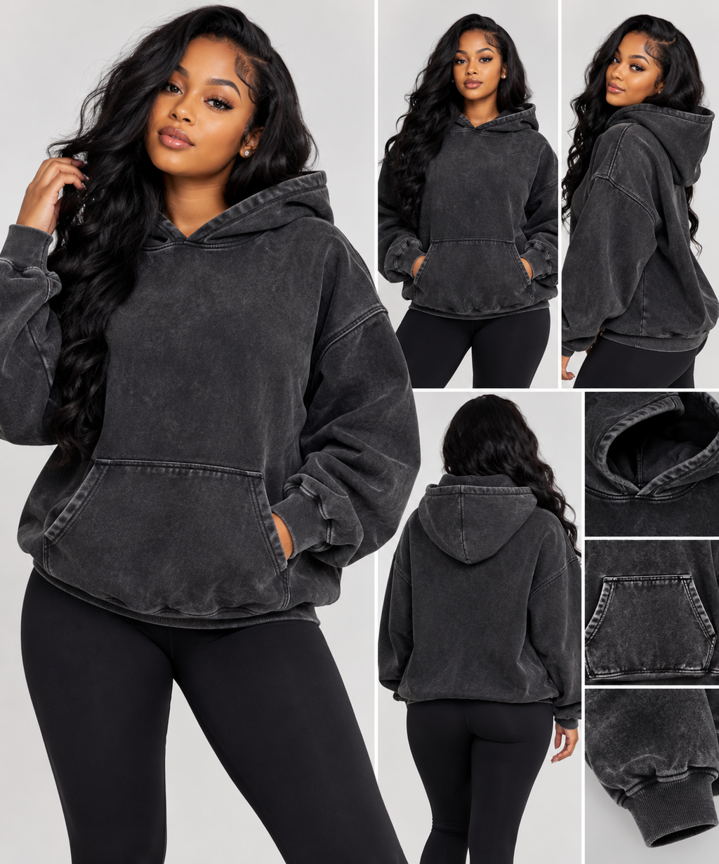 ORVAYNE Snow Wash Oversized Fleece Hoodie