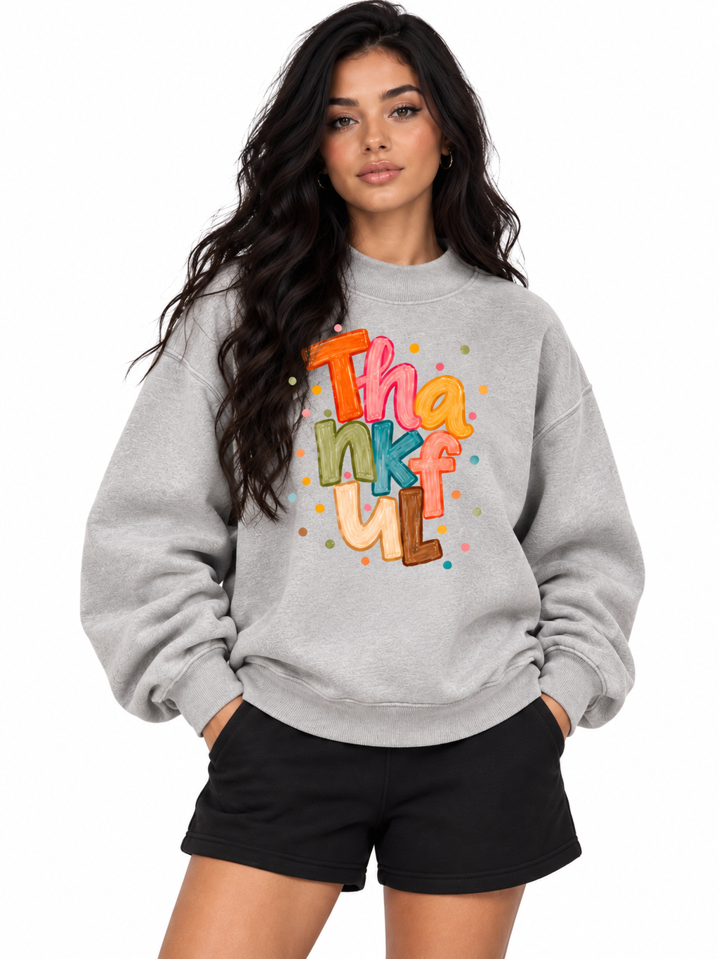 ORVAYNE Thankful Essential Fleece Crew Sweatshirt