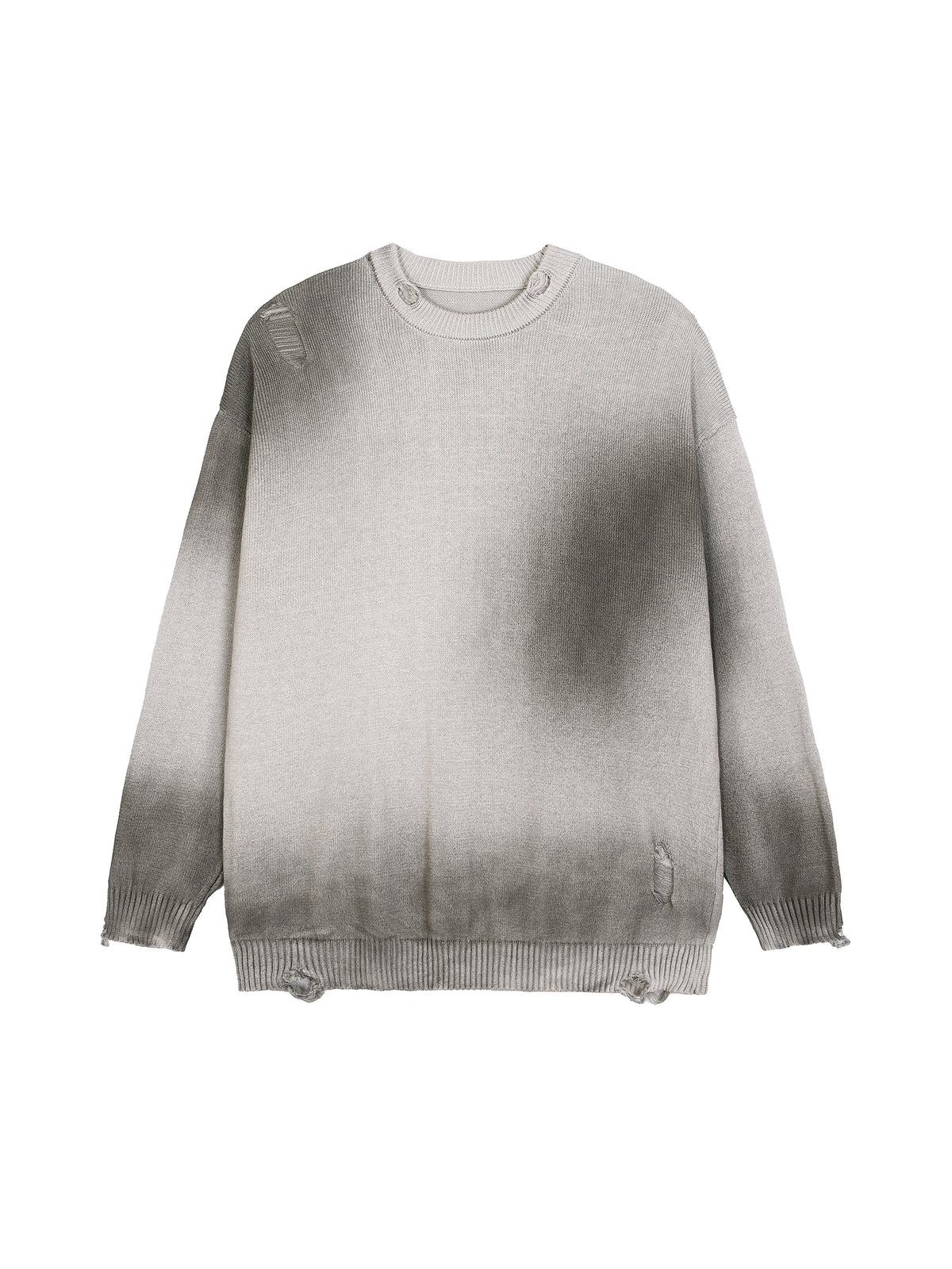 Sun Fade Distressed Ripped Crewneck sweater