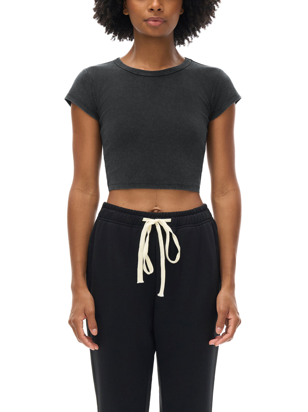 ORVAYNE Snow-Washed Essential Crop Top