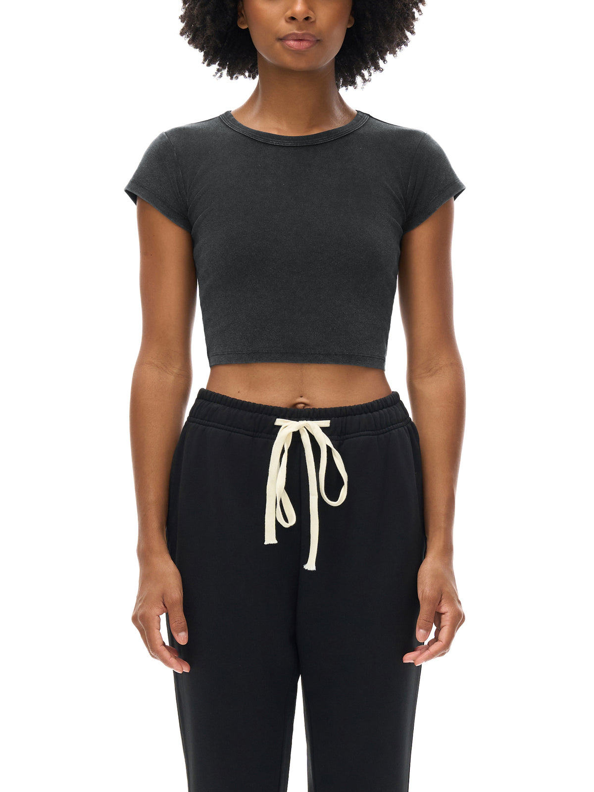 ORVAYNE Snow-Washed Essential Crop Top