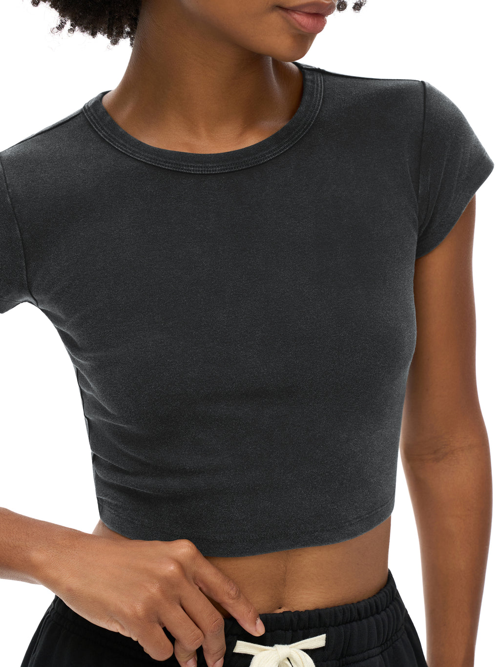ORVAYNE Snow-Washed Essential Crop Top