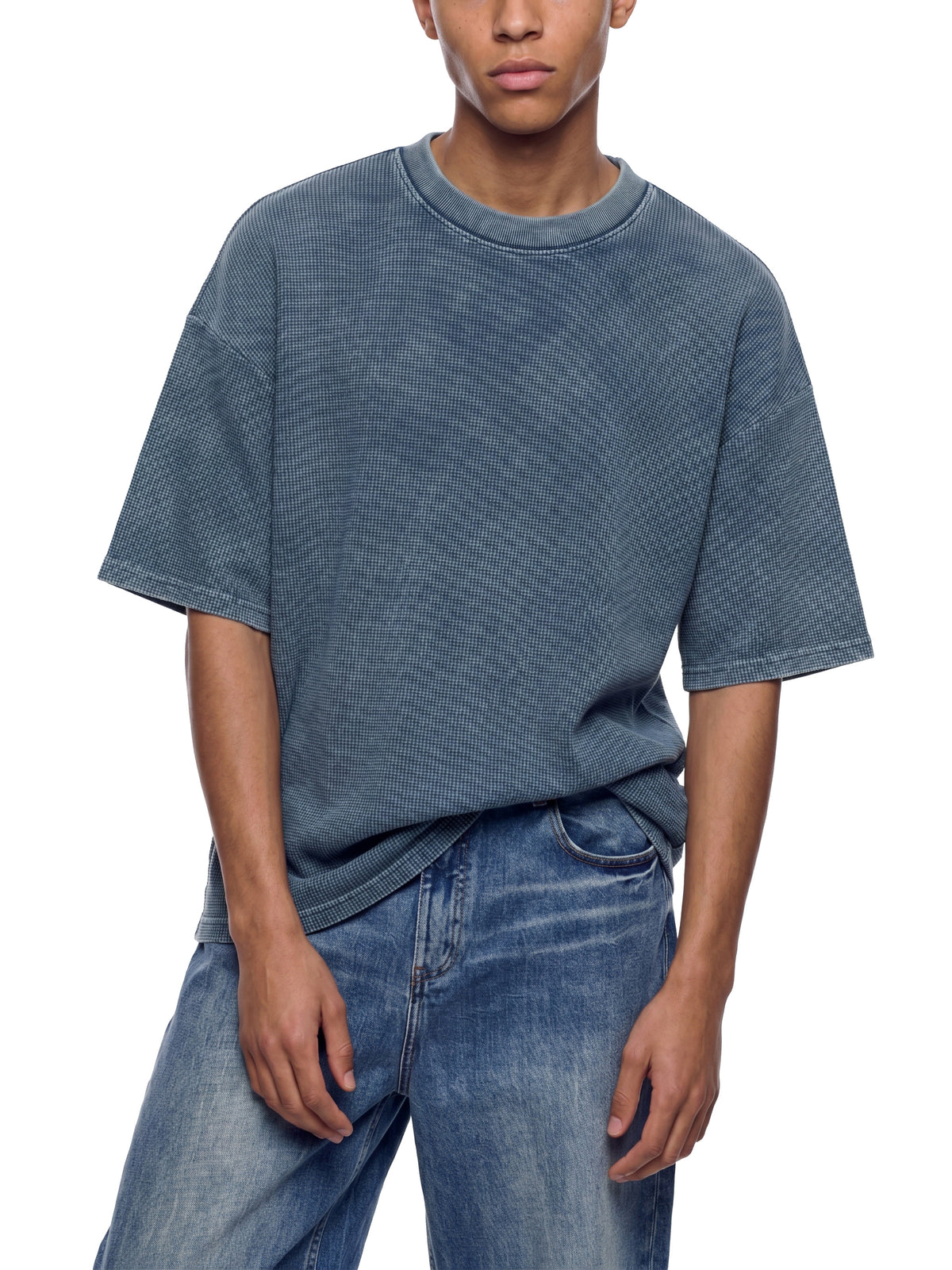 ORVAYNE Textured Waffle Washed Boxy T-Shirt